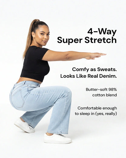 BBL Wide Leg Jeans Mid Rise